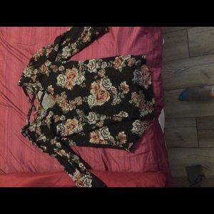 Floral low cut shirt